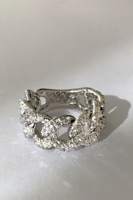  ANELLO GROUMETTE IN ORO BIANCO E BRILLANTI - MorinZamboni