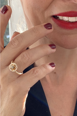  DIAMANTE BROWN MONTATO IN ORO ROSA - MorinZamboni